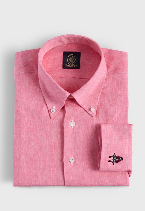 paul stuart Linen Logo Sport Shirt
