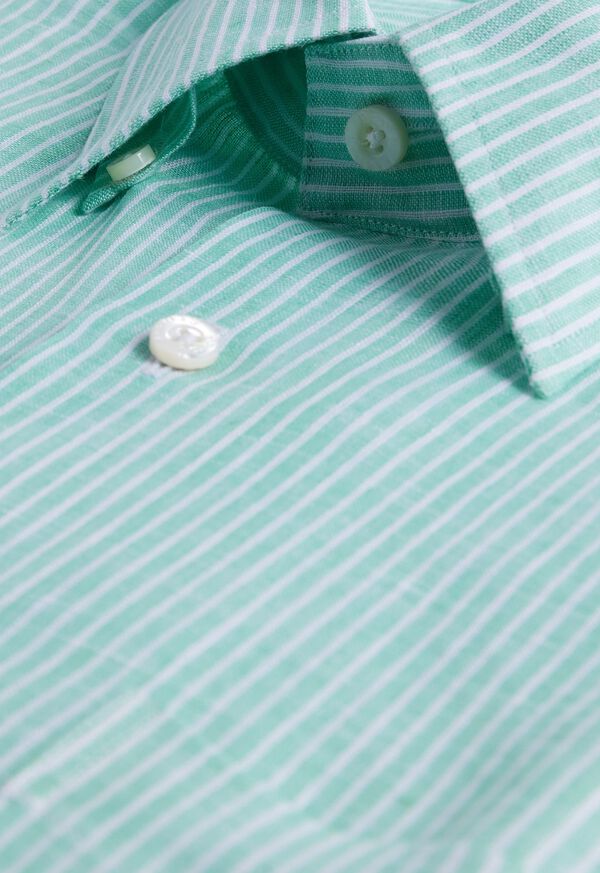 Paul Stuart Linen Pencil Stripe Sport Shirt