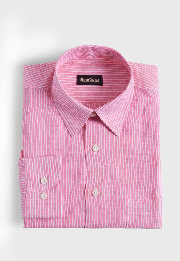 paul stuart Linen Pencil Stripe Sport Shirt