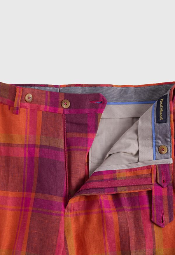 Paul Stuart Linen Plaid Dress Trouser