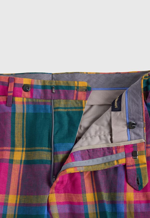 Paul Stuart Linen Plaid Dress Trouser