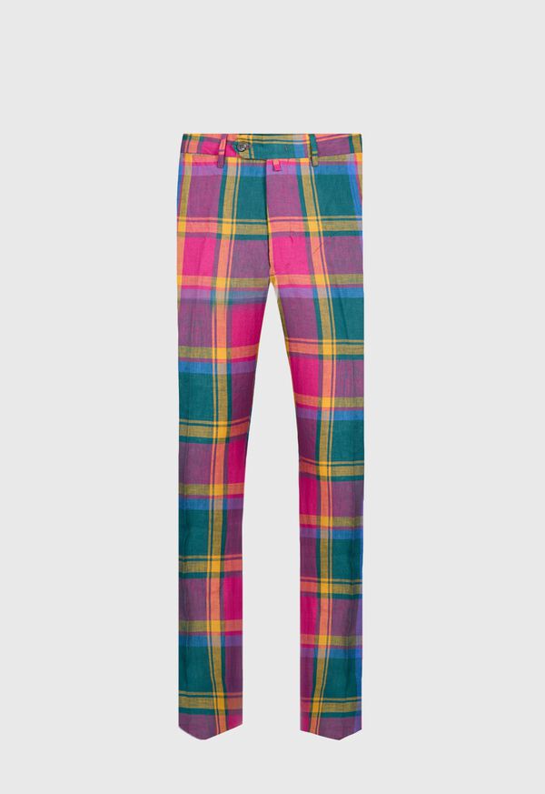 paul stuart Linen Plaid Dress Trouser
