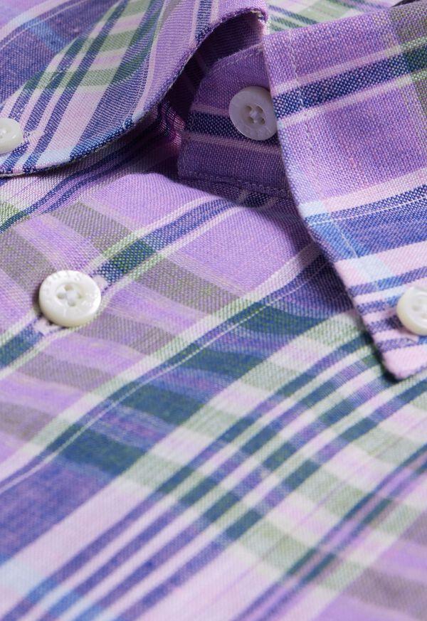 Paul Stuart Linen Plaid Sport Shirt