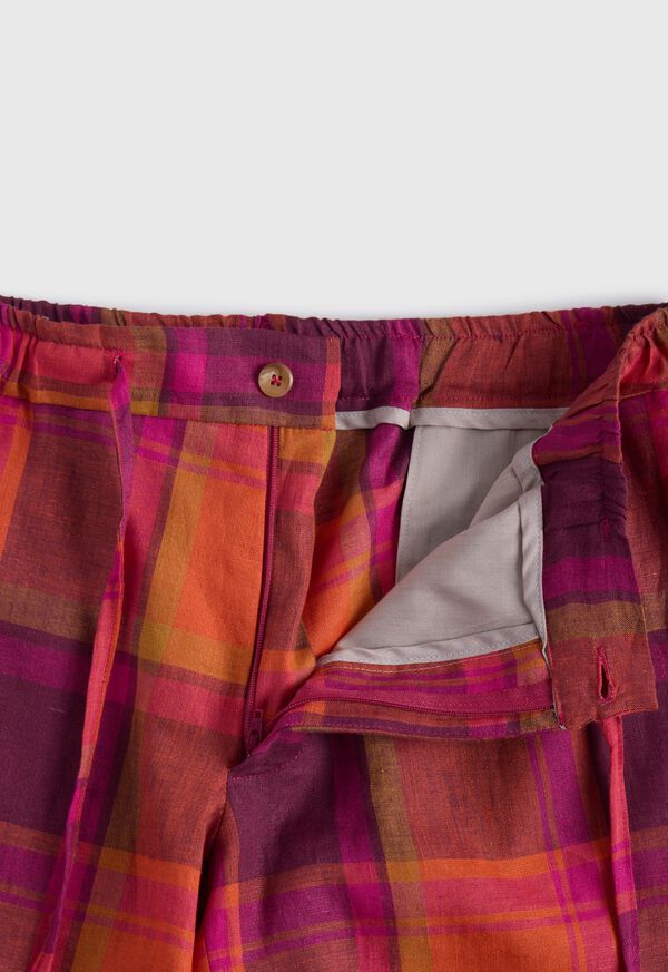 Paul Stuart Linen Plaid Walk Shorts