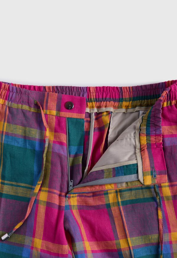 Paul Stuart Linen Plaid Walk Shorts