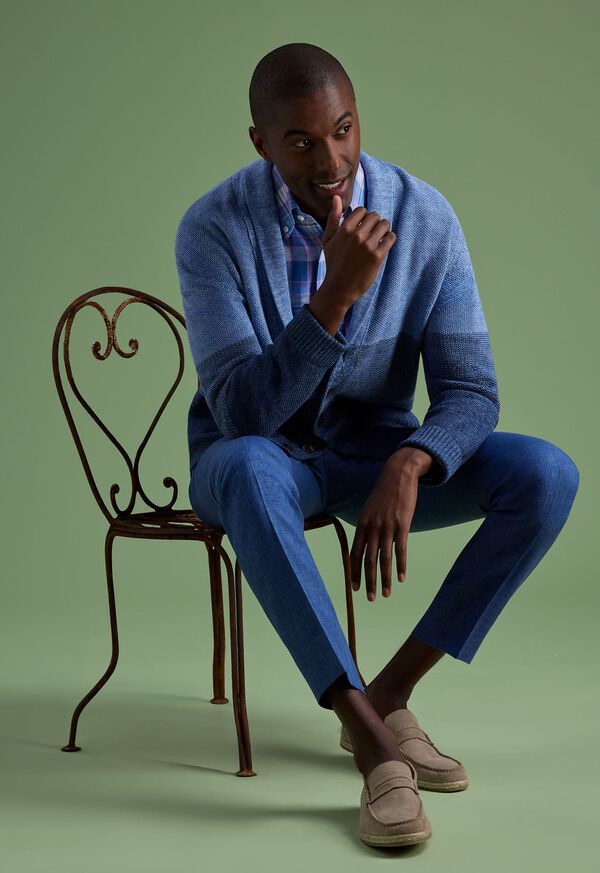 Paul Stuart Linen Rice Stitch Dégradé Cardigan