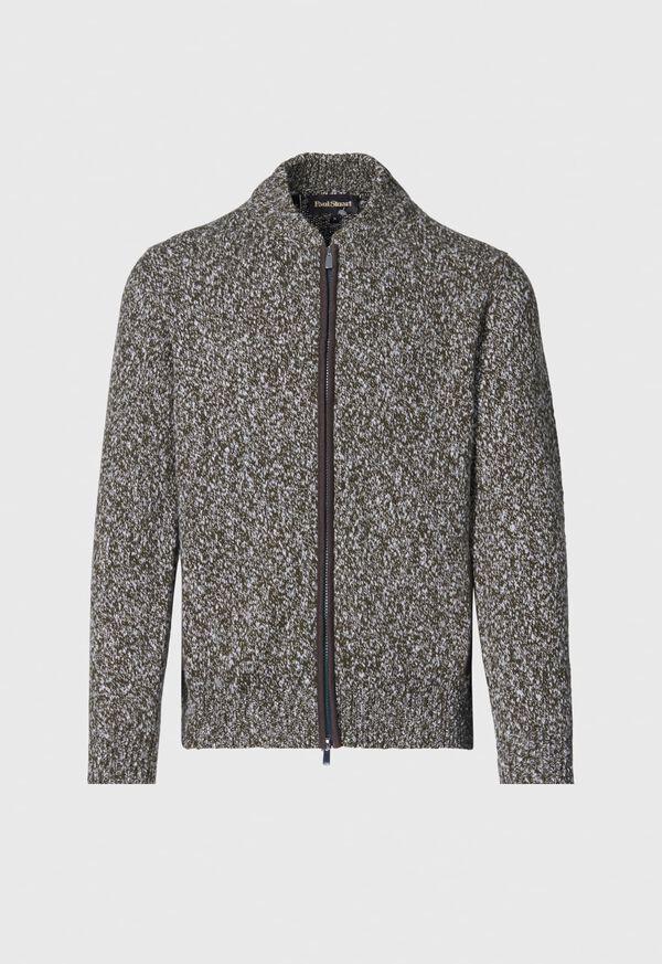 paul stuart Marled Wool Full Zip Cardigan