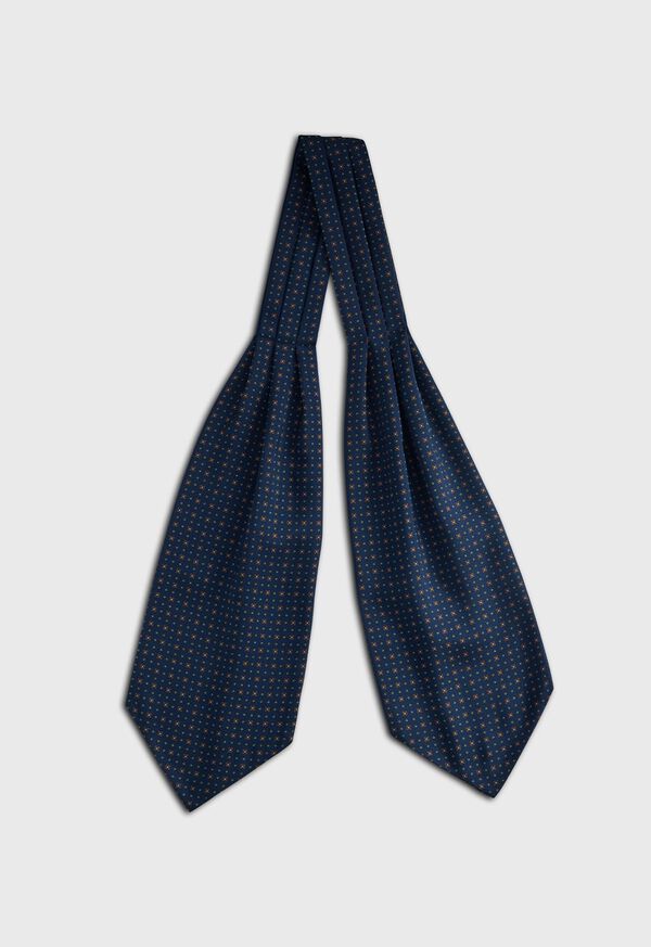 Paul Stuart Micro Medallion Print Silk Ascot