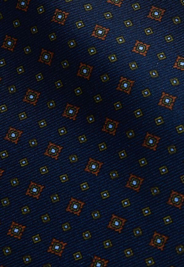 Paul Stuart Micro Medallion Print Silk Ascot