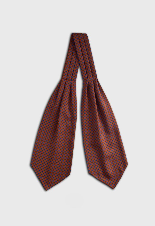 Paul Stuart Micro Medallion Print Silk Ascot