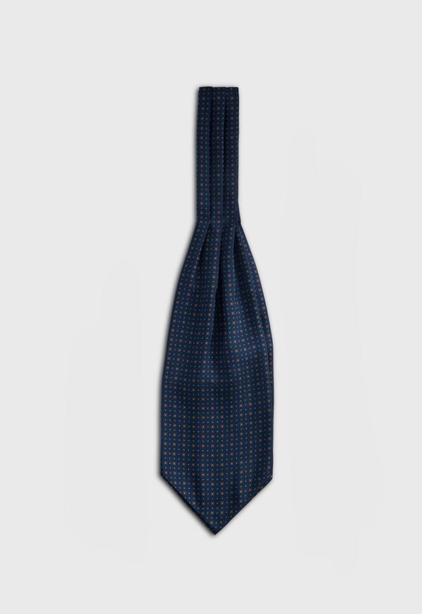 paul stuart Micro Medallion Print Silk Ascot
