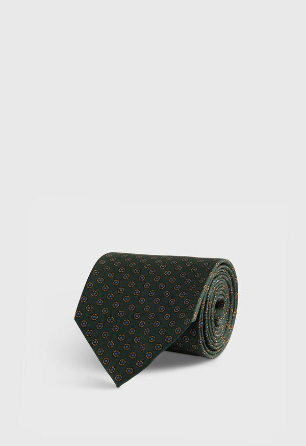paul stuart Micro Medallion Printed Silk Tie