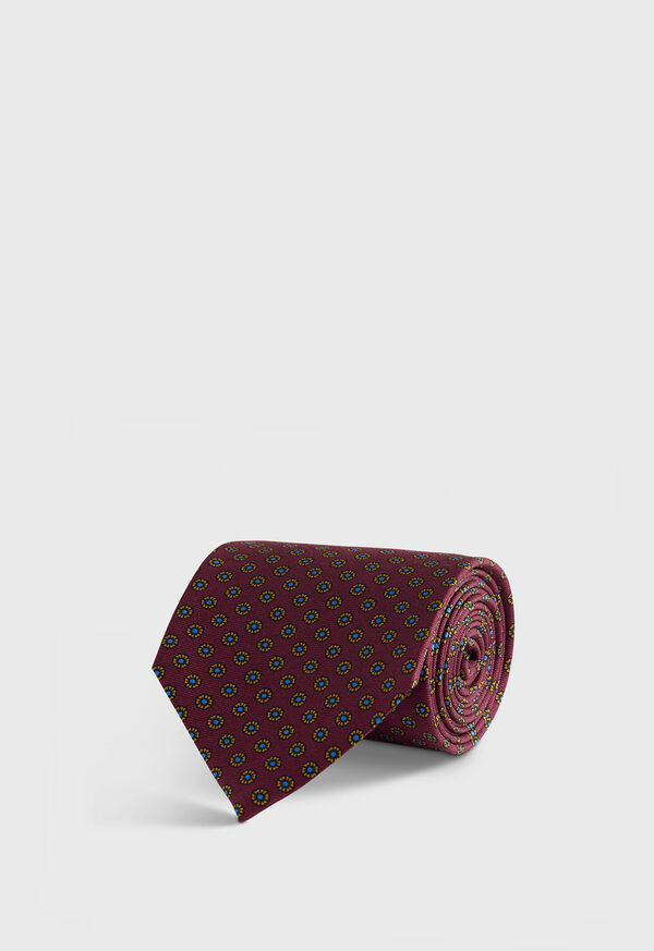 paul stuart Micro Medallion Printed Silk Tie