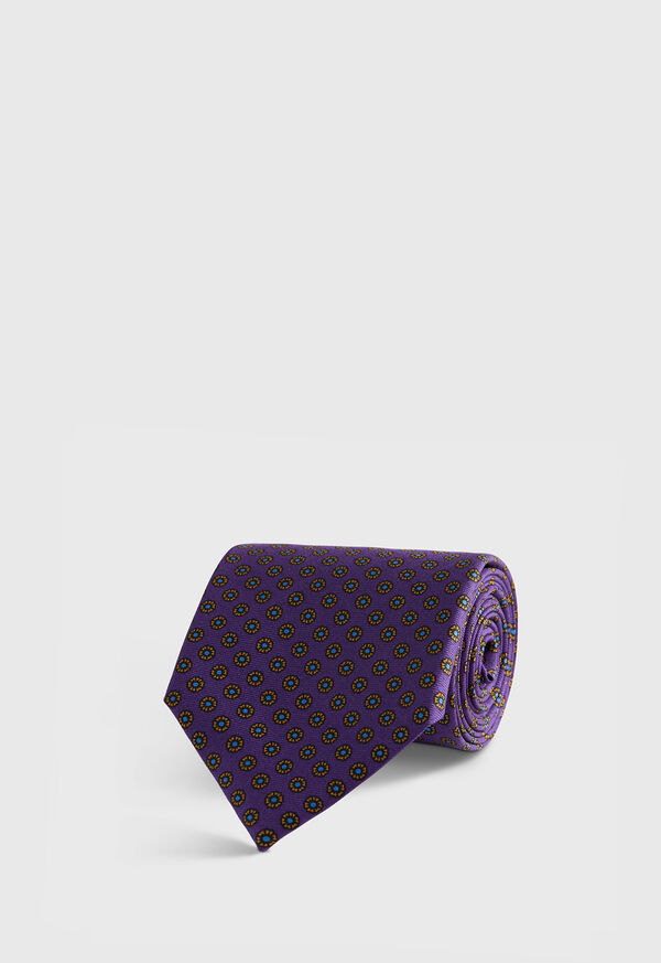 paul stuart Micro Medallion Printed Silk Tie