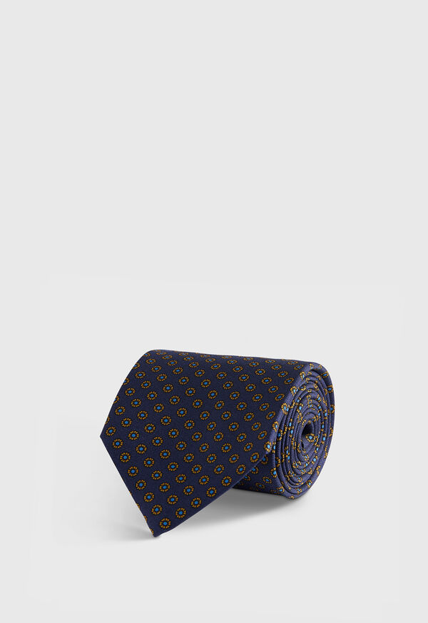 paul stuart Micro Medallion Printed Silk Tie