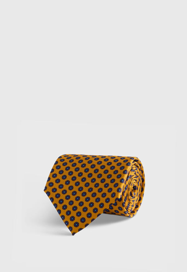 paul stuart Micro Medallion Printed Silk Tie
