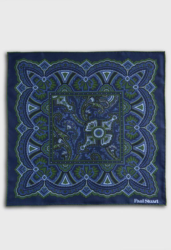 Paul Stuart Micro Paisley Print Pocket Square