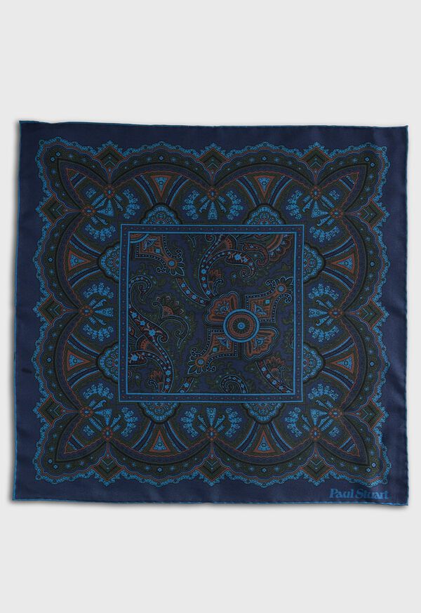 Paul Stuart Micro Paisley Print Pocket Square