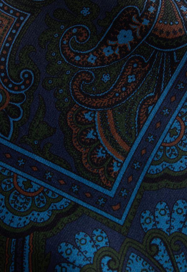 Paul Stuart Micro Paisley Print Pocket Square