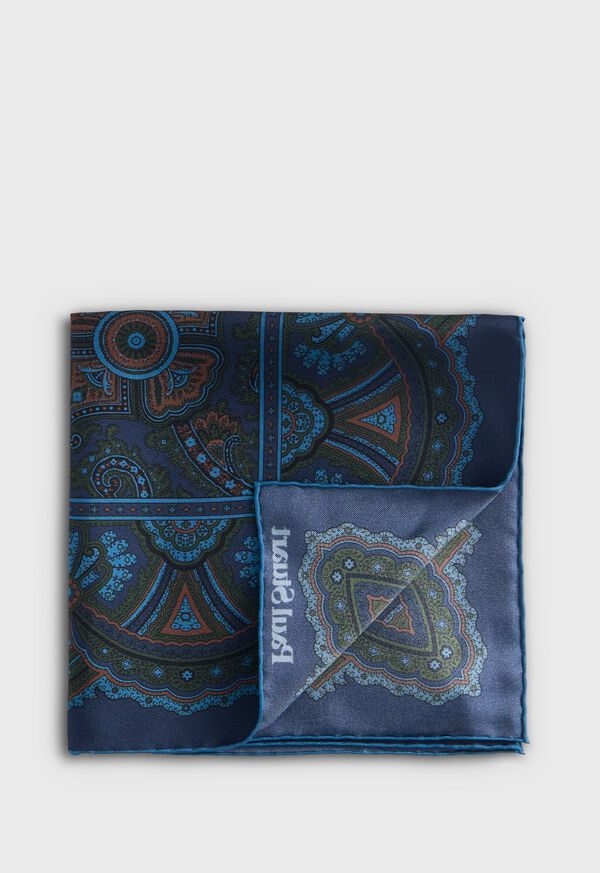 paul stuart Micro Paisley Print Pocket Square