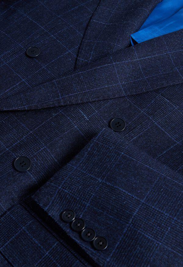 Paul Stuart Navy Plaid Double Breasted Suit