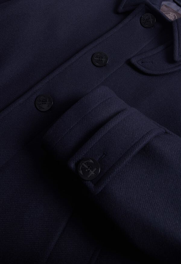 Paul Stuart Navy Wool Mid-Length Coat