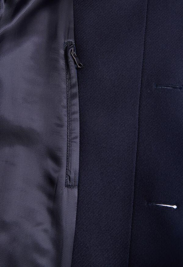 Paul Stuart Navy Wool Mid-Length Coat