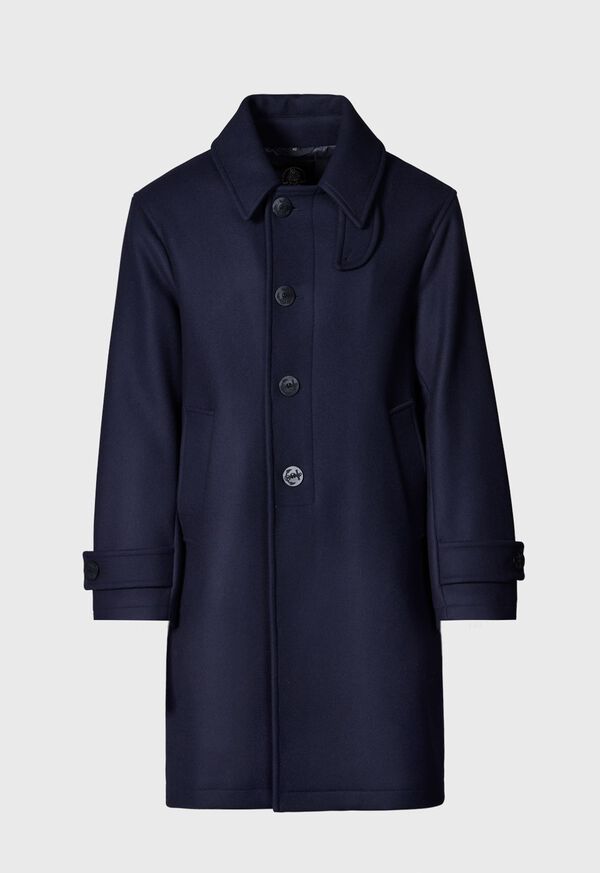paul stuart Navy Wool Mid-Length Coat