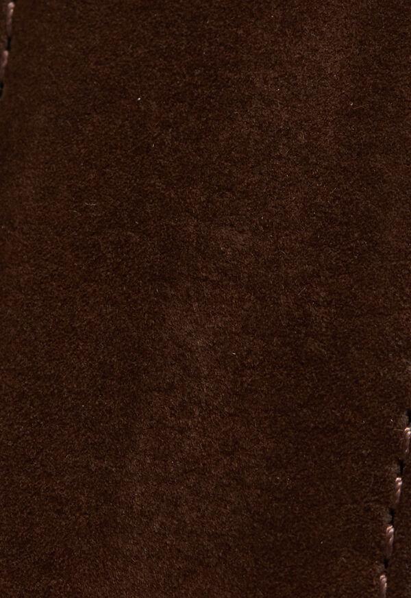 Paul Stuart Nubuk Suede Belt With Gold Buckle