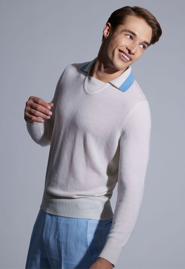 Paul Stuart Open Collar Cashmere Sweater