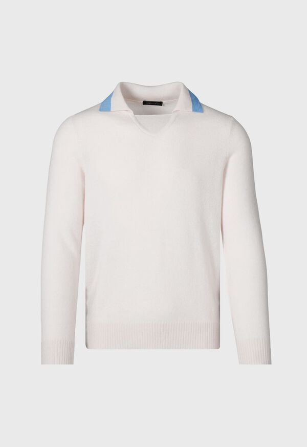 paul stuart Open Collar Cashmere Sweater