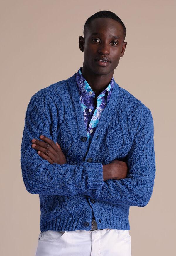 Paul Stuart Open Weave Diamond Cardigan