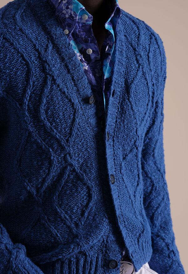 Paul Stuart Open Weave Diamond Cardigan