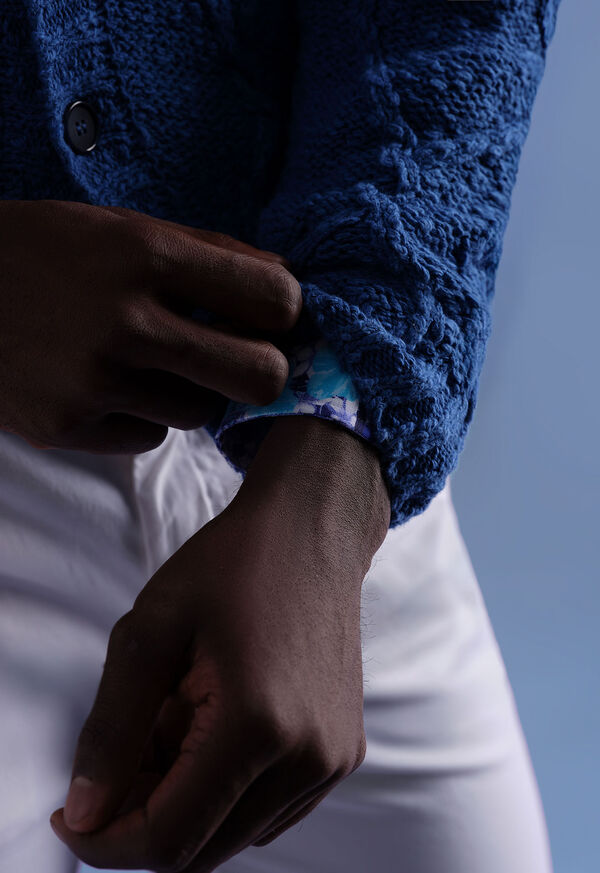 Paul Stuart Open Weave Diamond Cardigan