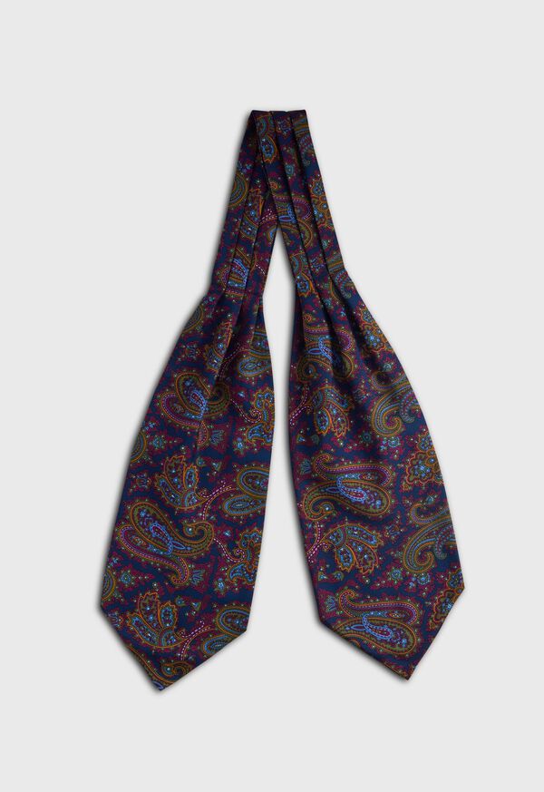 Paul Stuart Ornate Paisley Print Silk Ascot