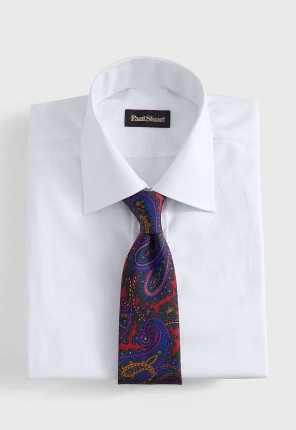 Paul Stuart Ornate Paisley Print Silk Tie