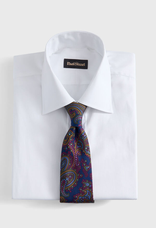 Paul Stuart Ornate Paisley Print Silk Tie