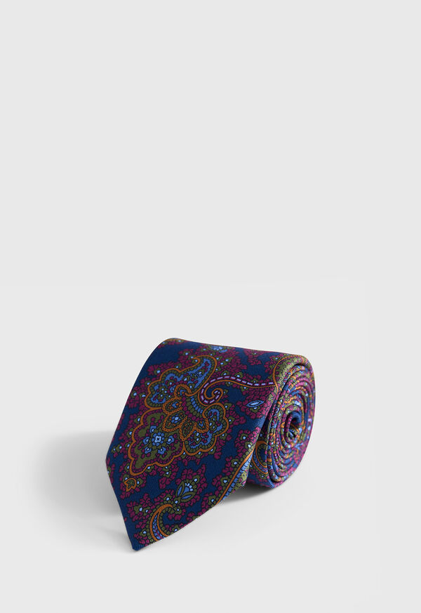 paul stuart Ornate Paisley Print Silk Tie