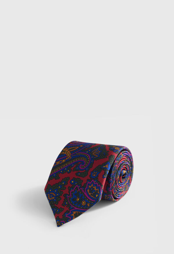 paul stuart Ornate Paisley Print Silk Tie