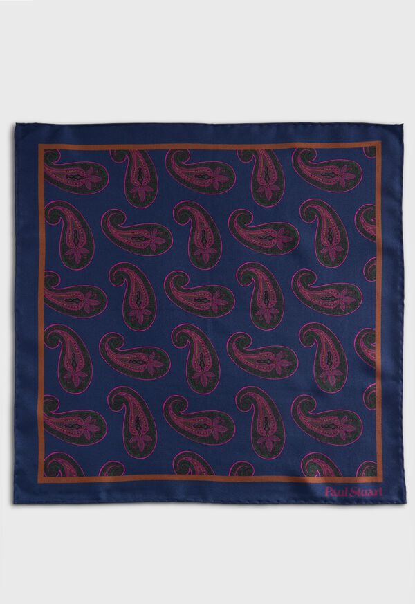 Paul Stuart Paisley Print Pocket Square