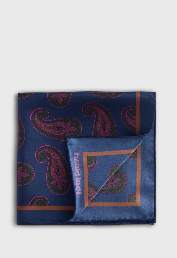 paul stuart Paisley Print Pocket Square