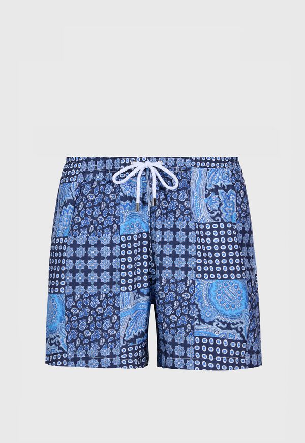 paul stuart Patchwork Print Swim Trunk