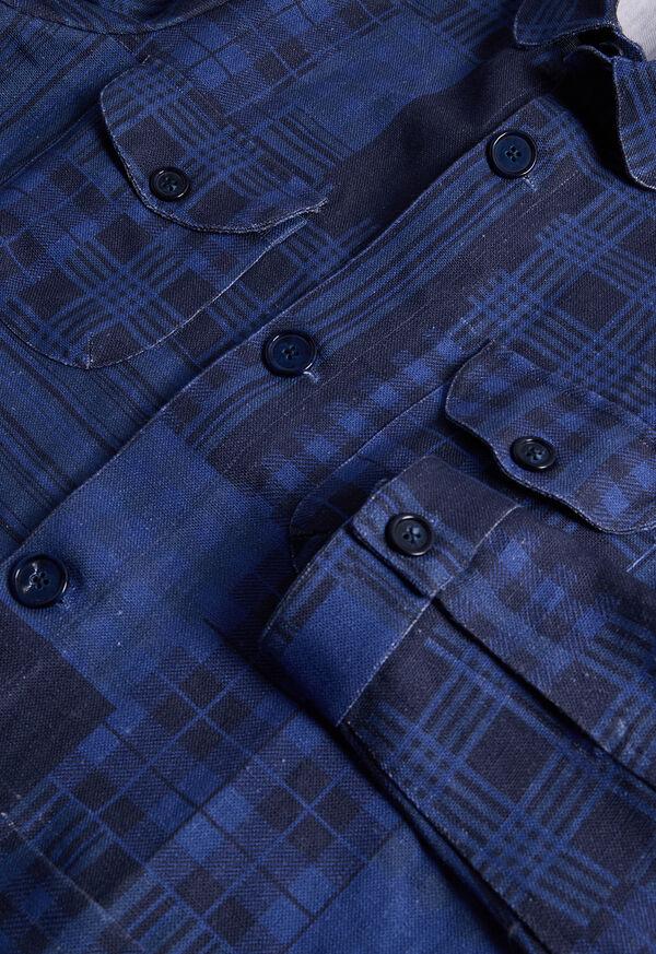 Paul Stuart Patchwork Printed Linen Shirt Jacket