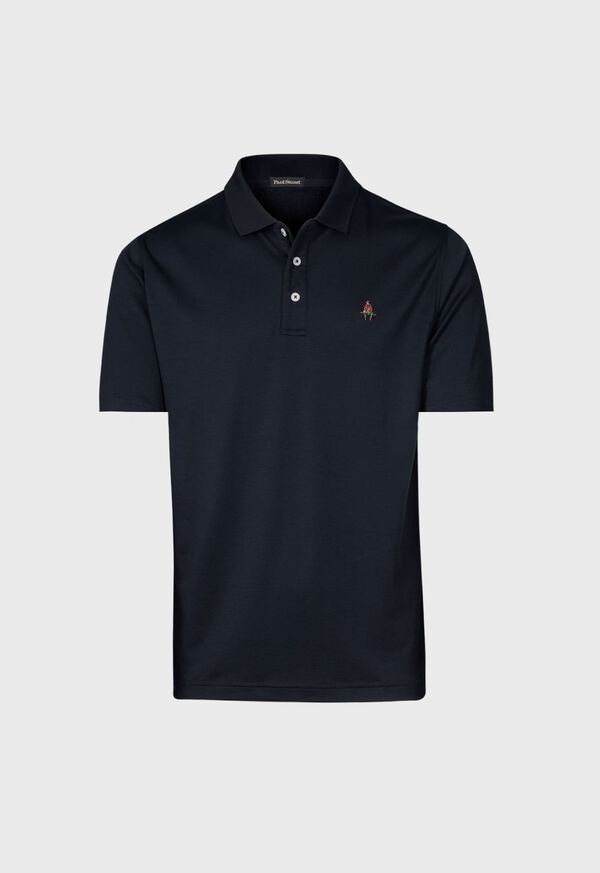 paul stuart Pima Interlock Logo Polo