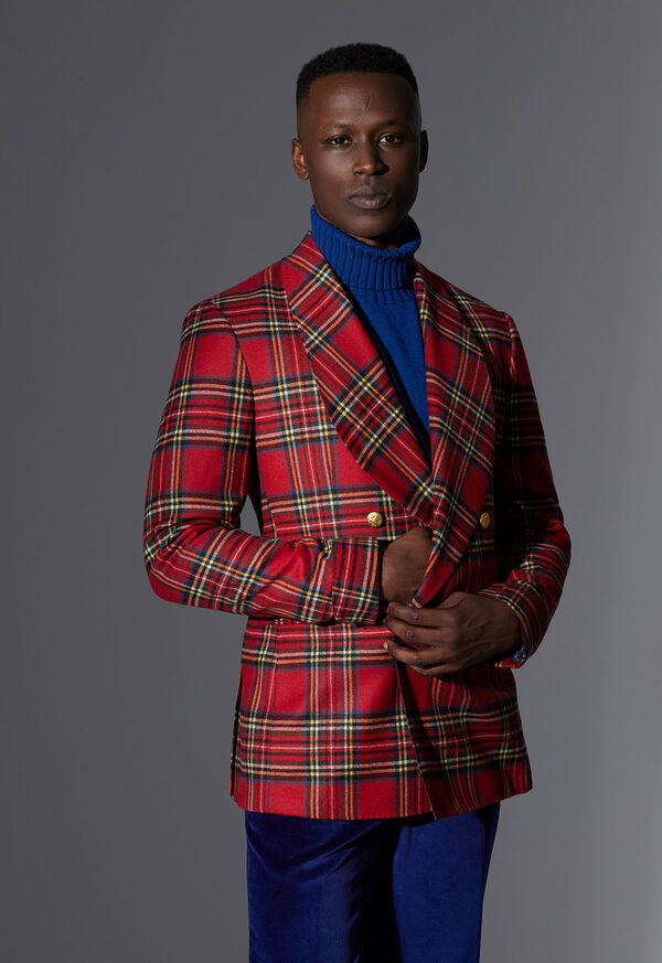 Paul Stuart Plaid Double Breasted Dinner Jacket