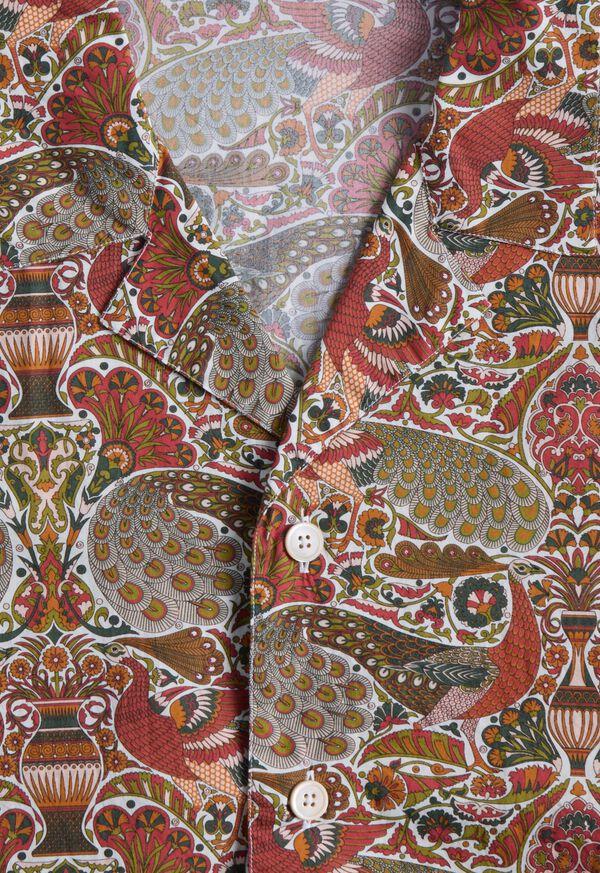 Paul Stuart Printed Cotton Camp Collar Shirt