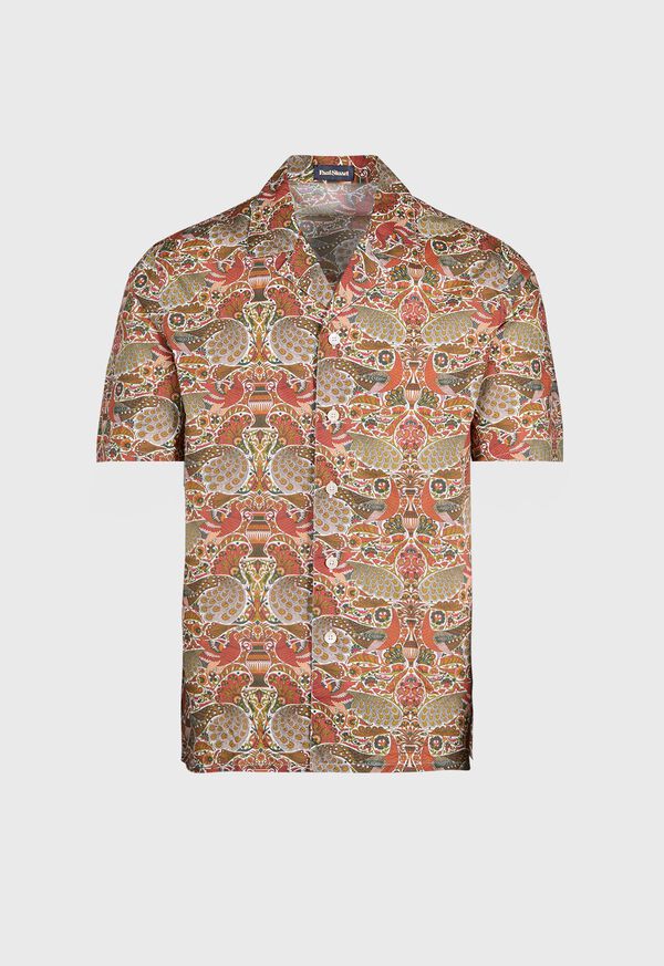 paul stuart Printed Cotton Camp Collar Shirt