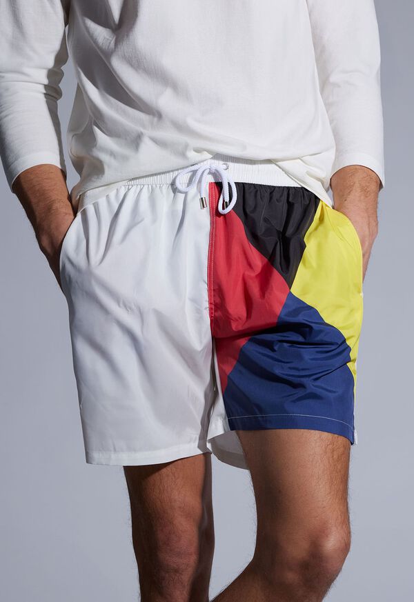 Paul Stuart Printed Flag Swim Shorts
