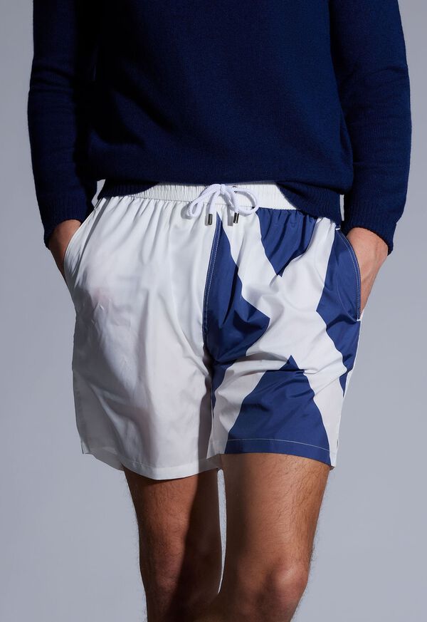 Paul Stuart Printed Flag Swim Shorts
