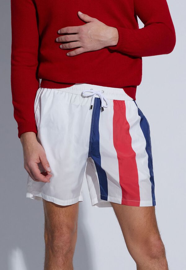 Paul Stuart Printed Flag Swim Shorts